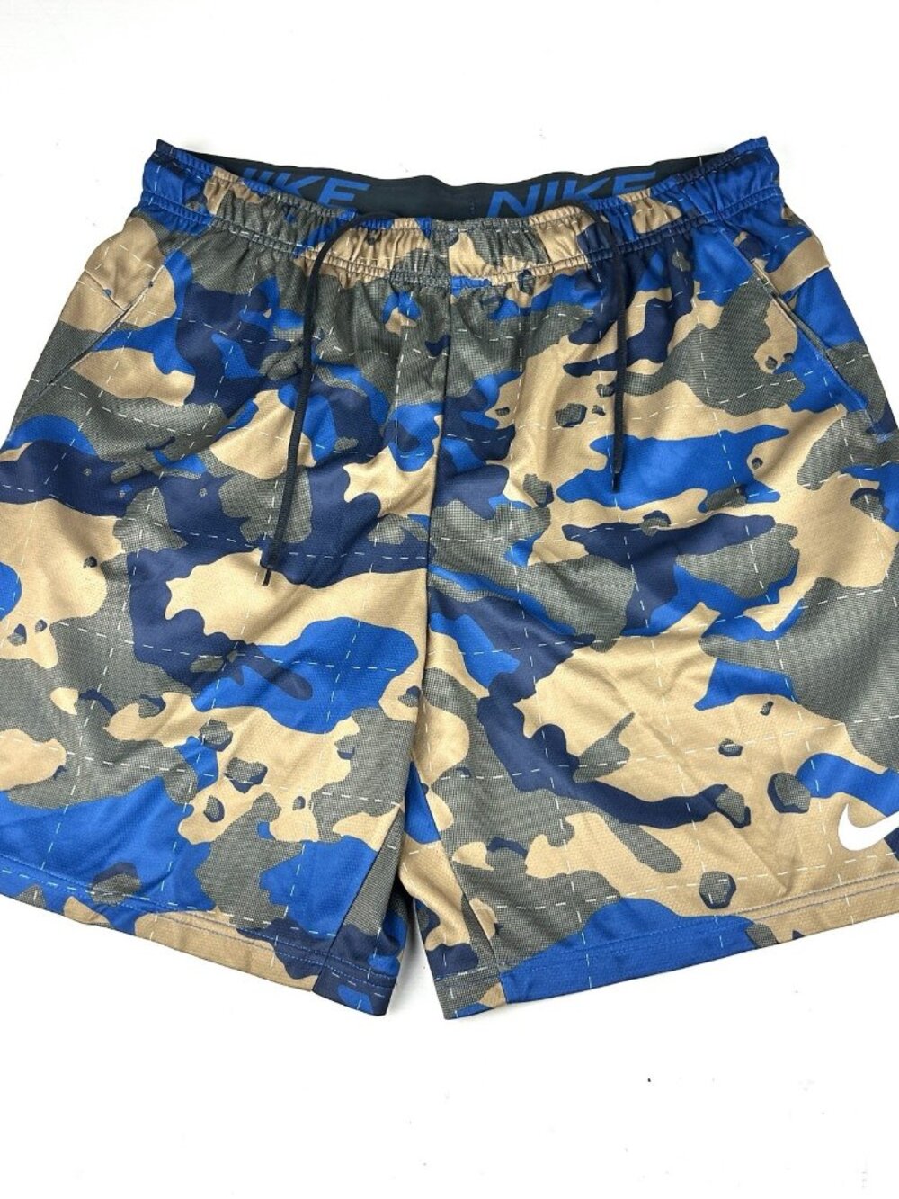Nike Men's Camouflage Shorts Blue Tan Brown Camo Size XL